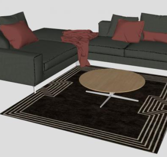 沙发地毯SU模型下载_sketchup草图大师SKP模型