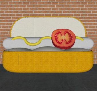 热狗形状沙发SU模型下载_sketchup草图大师SKP模型