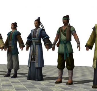 古代人物su模型下载_sketchup草图大师SKP模型