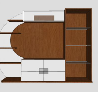 电视组合柜SU模型下载_sketchup草图大师SKP模型