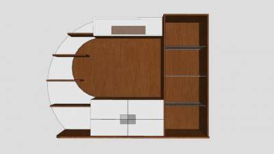 电视组合柜SU模型下载_sketchup草图大师SKP模型