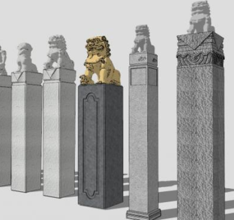 拴马桩su模型下载_sketchup草图大师SKP模型