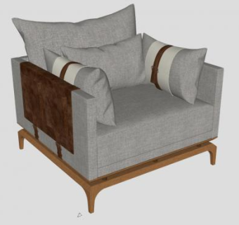 扶手沙发椅SU模型下载_sketchup草图大师SKP模型