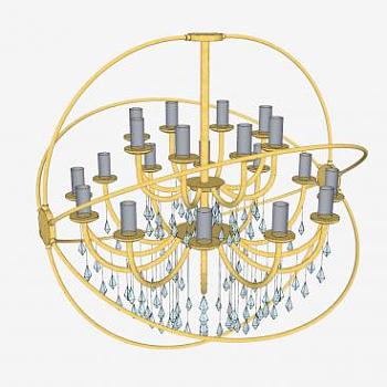 水晶吊灯灯具SU模型下载_sketchup草图大师SKP模型