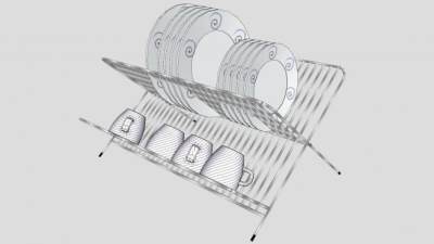厨房碗碟晾碗架SU模型下载_sketchup草图大师SKP模型