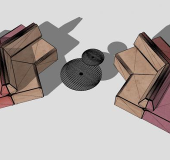 三面沙发家具SU模型下载_sketchup草图大师SKP模型