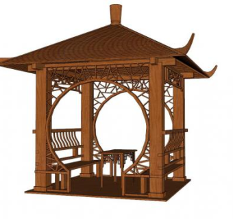 中式亭子su模型下载_sketchup草图大师SKP模型