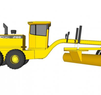 平地机土方机械SU模型_su模型下载 草图大师模型_SKP模型