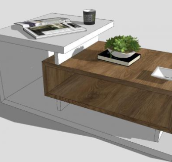 现代茶几装饰品SU模型下载_sketchup草图大师SKP模型