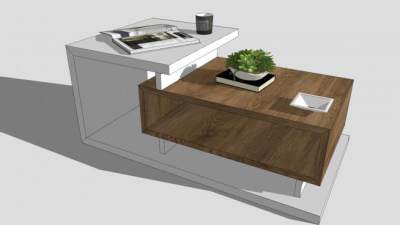 现代茶几装饰品SU模型下载_sketchup草图大师SKP模型