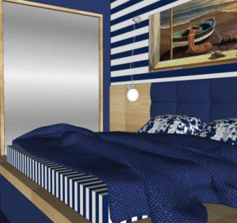 现代卧室设计SU模型下载_sketchup草图大师SKP模型