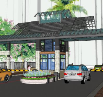 岗亭su模型下载_sketchup草图大师SKP模型