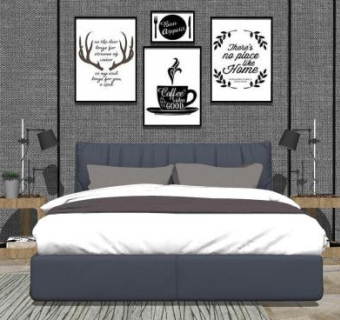 北欧家装卧室床具SU模型下载_sketchup草图大师SKP模型