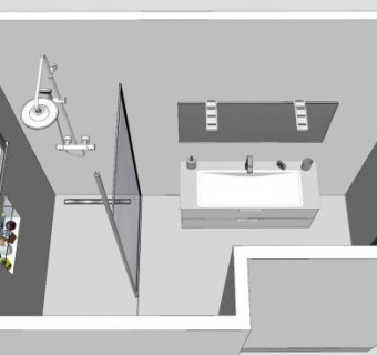 现代浴室间设计SU模型下载_sketchup草图大师SKP模型