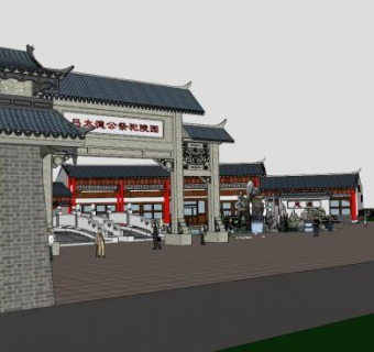 阙门su模型下载_sketchup草图大师SKP模型