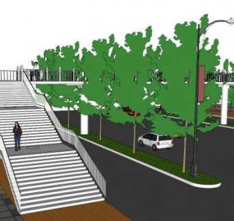 过街天桥su模型下载_sketchup草图大师SKP模型