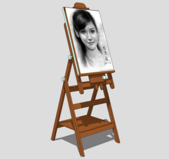 写生绘画画架SU模型下载_sketchup草图大师SKP模型