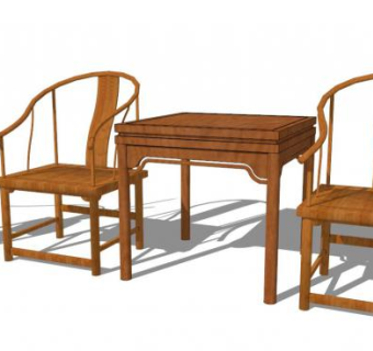 中式桌子su模型下载_sketchup草图大师SKP模型