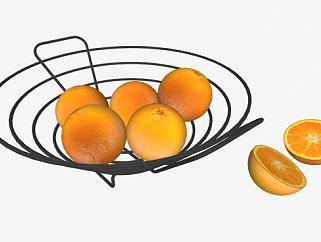 <em>橘子</em>和水果盘SU模型下载_sketchup草图大师SKP模型