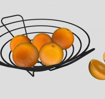 橘子和水果盘SU模型下载_sketchup草图大师SKP模型