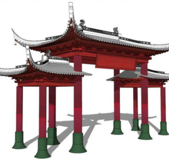 翘角su模型下载_sketchup草图大师SKP模型