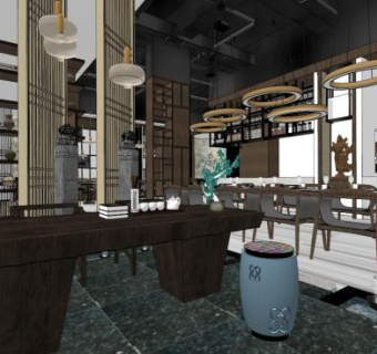 餐厅su模型下载_sketchup草图大师SKP模型