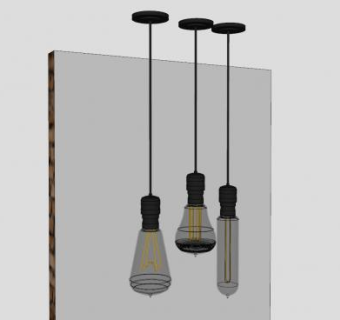 工业小吊灯SKP模型下载_sketchup草图大师SKP模型