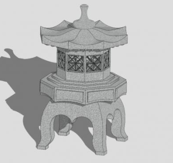 石灯笼su模型下载_sketchup草图大师SKP模型