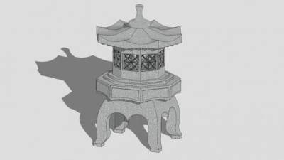 石灯笼su模型下载_sketchup草图大师SKP模型