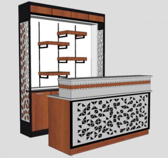 前台柜展柜SU模型下载_sketchup草图大师SKP模型