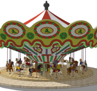 旋转木马su模型下载_sketchup草图大师SKP模型