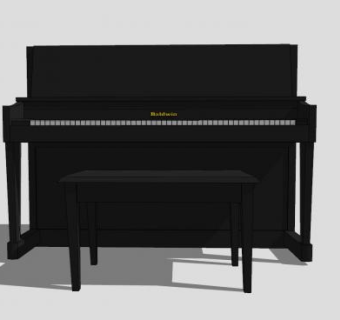 家庭钢琴SU模型下载_sketchup草图大师SKP模型