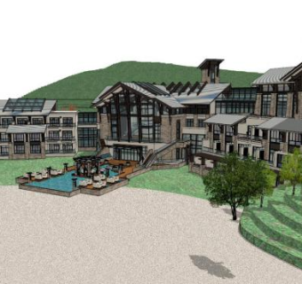 山地别墅su模型下载_sketchup草图大师SKP模型