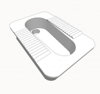 中式蹲便池SU模型下载_sketchup草图大师SKP模型