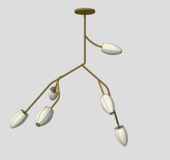 简易枝形吊灯SU模型下载_sketchup草图大师SKP模型