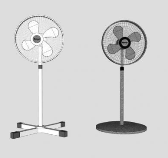 落地扇电风扇SU模型下载_sketchup草图大师SKP模型