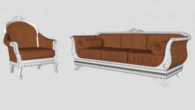 欧式沙发家具SU模型下载_sketchup草图大师SKP模型