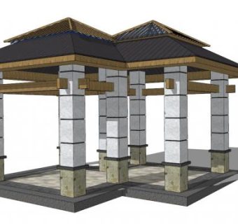 景观亭su模型下载_sketchup草图大师SKP模型