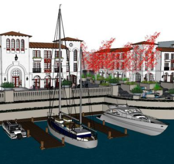 景观场景su模型下载_sketchup草图大师SKP模型