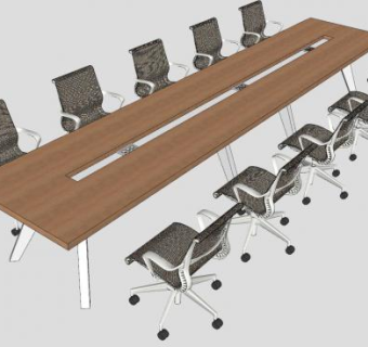 会议桌办公家具SU模型下载_sketchup草图大师SKP模型