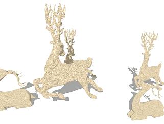 动物雕塑su模型下载_sketchup草图大师SKP模型
