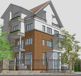 小别墅su模型下载_sketchup草图大师SKP模型