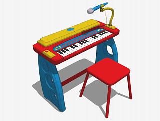 儿童电子琴玩具SU模型下载_sketchup草图大师SKP模型