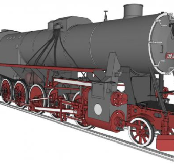 火车雕塑su模型下载_sketchup草图大师SKP模型