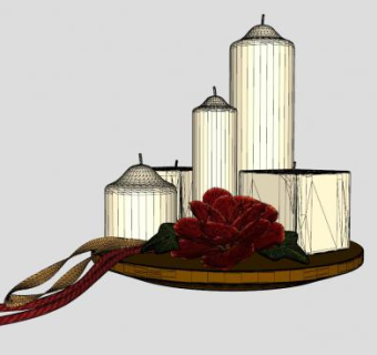 蜡烛装饰品摆件SU模型下载_sketchup草图大师SKP模型
