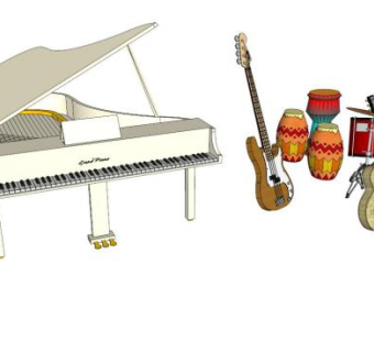 乐器su模型下载_sketchup草图大师SKP模型