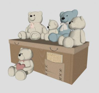 布娃娃熊抱抱SU模型下载_sketchup草图大师SKP模型