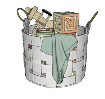 男孩玩具箩筐SU模型下载_sketchup草图大师SKP模型