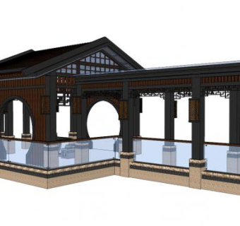 廊亭su模型下载_sketchup草图大师SKP模型
