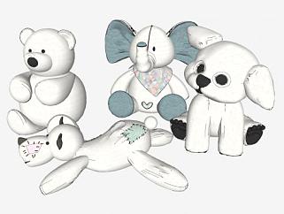 布娃娃儿童玩具熊SU模型下载_sketchup草图大师SKP模型